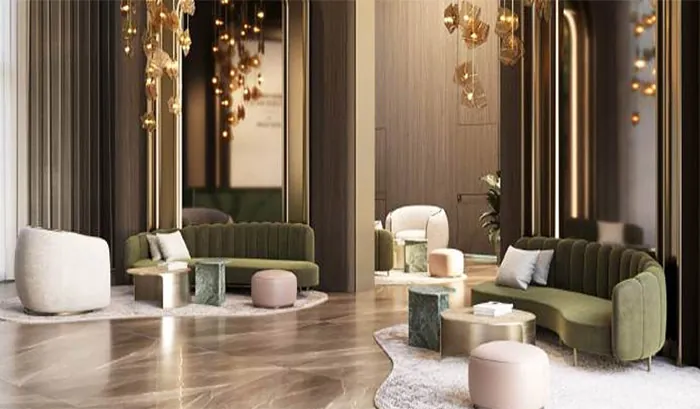 Interior lounge with Elie Saab furnishings